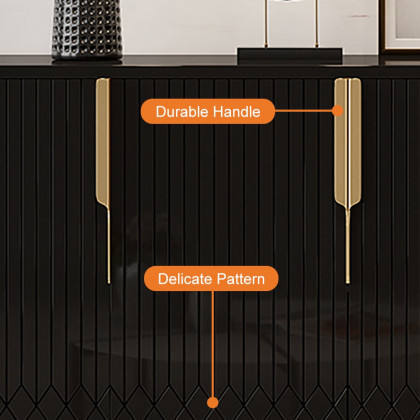 HMR Aro Series Modern 59.1" Affordable Sideboard with Storage - Black
