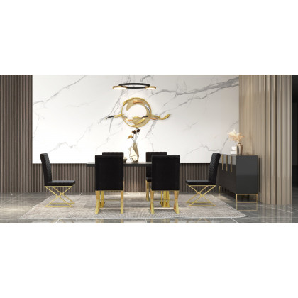 HMR Aro Series Modern 59.1" Affordable Sideboard with Storage - Black