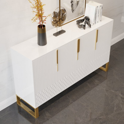 HMR Aro Series Modern 59.1" Affordable Sideboard with Storage - White