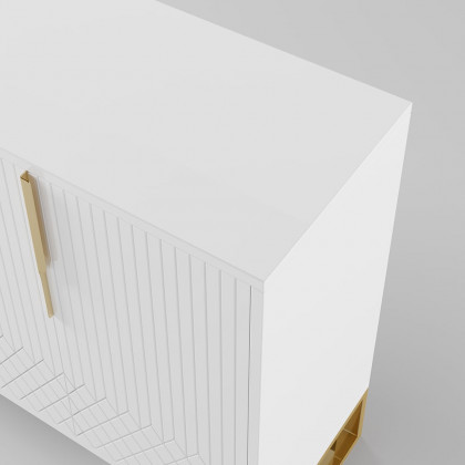 HMR Aro Series Modern 59.1" Affordable Sideboard with Storage - White