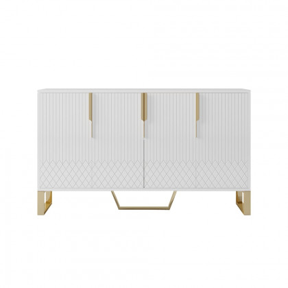 HMR Aro Series Modern 59.1" Affordable Sideboard with Storage - White