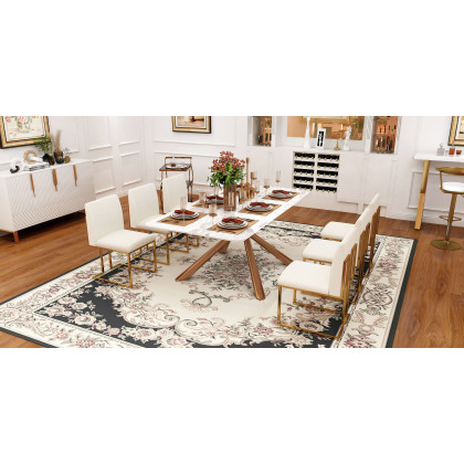 HMR Aro Series Modern 59.1" Affordable Sideboard with Storage - White
