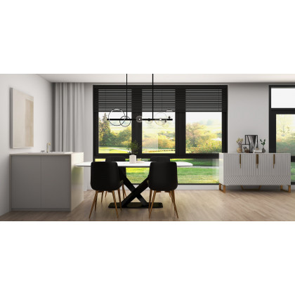 HMR Aro Series Modern 59.1" Affordable Sideboard with Storage - White