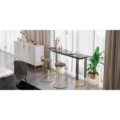 HMR Aro Series Modern 59.1" Affordable Sideboard with Storage - White