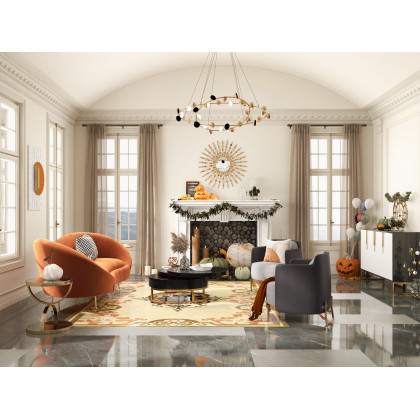 HMR Aro Series Modern 59.1" Affordable Sideboard with Storage - White/Black