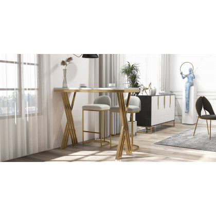 HMR Aro Series Modern 59.1" Affordable Sideboard with Storage - White/Black