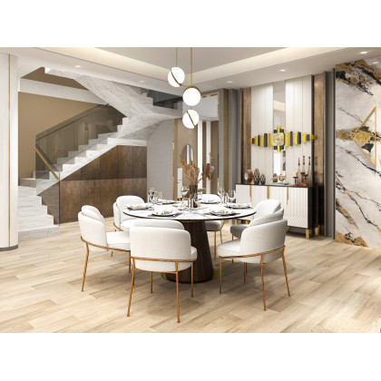 HMR Aro Series Modern 59.1" Affordable Sideboard with Storage - White/Black