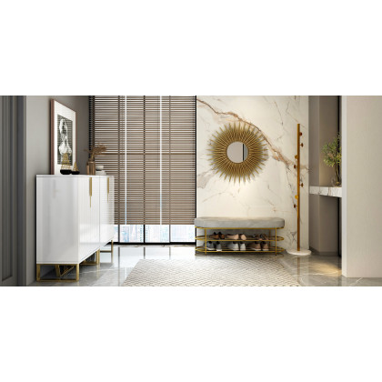 HMR Aro Series Shoe Cabinet - White