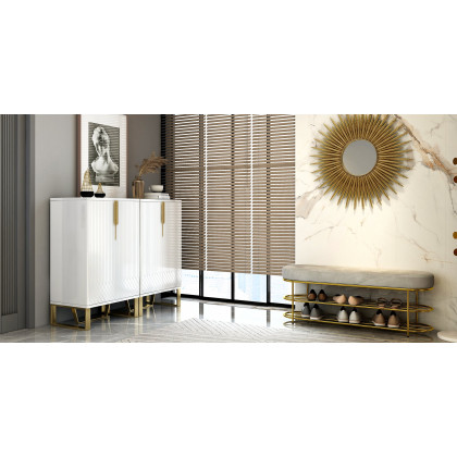 HMR Aro Series Shoe Cabinet - White