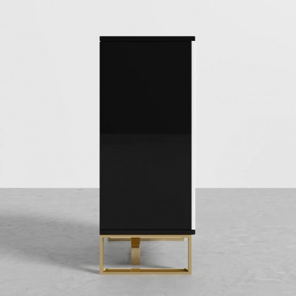 HMR Aro Series Shoe Cabinet - White/Black