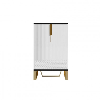 HMR Aro Series Shoe Cabinet - White/Black
