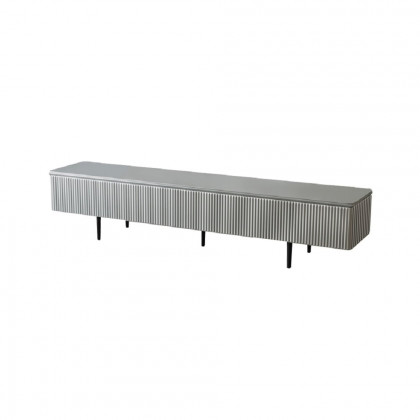 HMR Modern 70.9" TV Stand with Drawers Line Media Console with Black Metal Legs - Gray