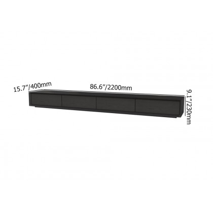 HMR Morami Series Modern 87" Rectangular TV Stand with 4 Drawers - Black
