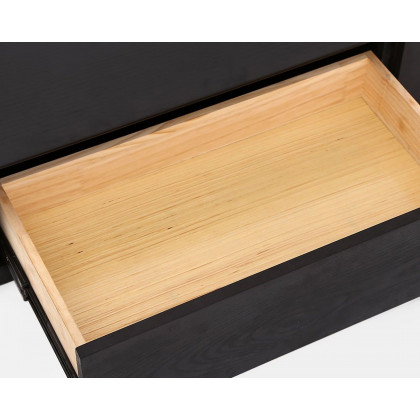 HMR Morami Series Modern 87" Rectangular TV Stand with 4 Drawers - Black
