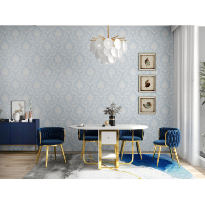 HMR Modern 47" Sideboard Buffet with 4 Doors - Blue/Gold