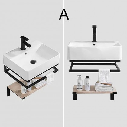 HMR - Modern Floating 20" Bathroom Vanity with Single Sink and Shelf Space Saving