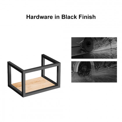 HMR Modern Floating 24" Bathroom Vanity with Single Sink and Shelf Space Saving - Black, Style B