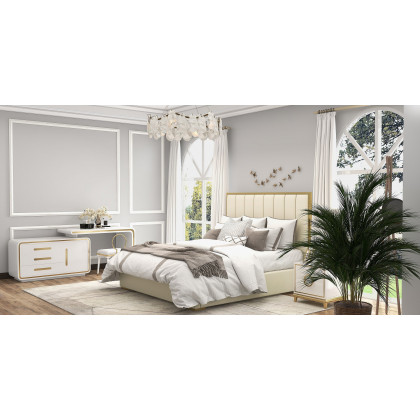 HMR Tile Modern Nightstand with 2 Drawers - White