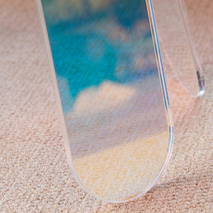 HMR - End and Clear Side and Accent Table Iridescent in 15.7"Dia x 17.7"H
