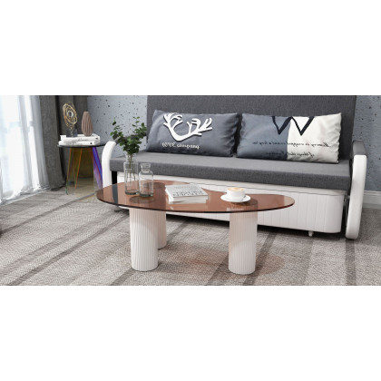 HMR - End and Clear Side and Accent Table Iridescent in 15.7"Dia x 17.7"H