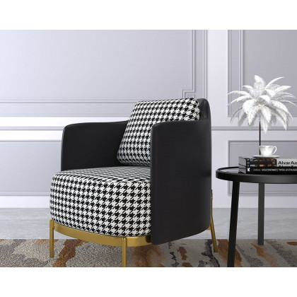 HMR Modern Accent Chair with Linen Upholstery - Black, Style B