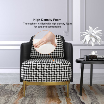 HMR Modern Accent Chair with Linen Upholstery - Black, Style B