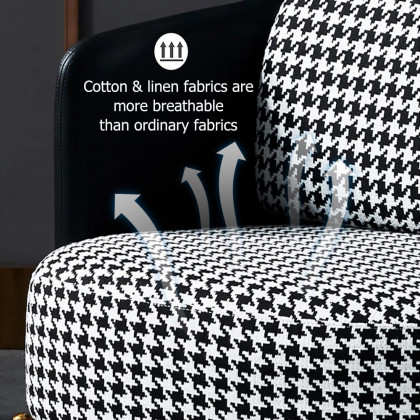 HMR Modern Accent Chair with Linen Upholstery - Black, Style B