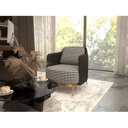 HMR Modern Accent Chair with Linen Upholstery - Black, Style B