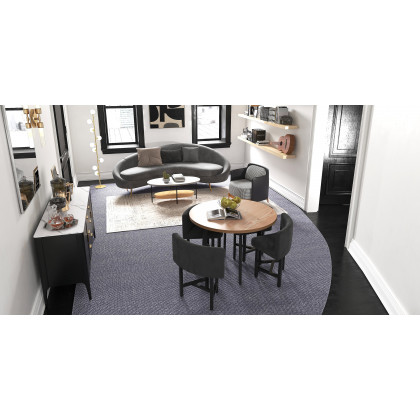 HMR Modern Accent Chair with Linen Upholstery - Black, Style B
