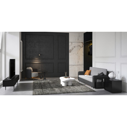 HMR Modern Accent Chair with Linen Upholstery - Black, Style B