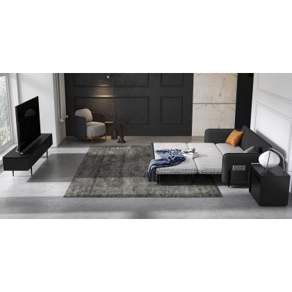 HMR Modern Accent Chair with Linen Upholstery - Black, Style B