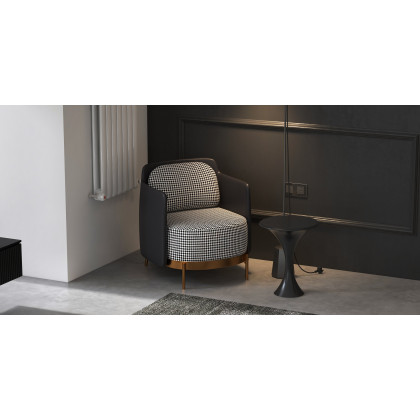 HMR Modern Accent Chair with Linen Upholstery - Black, Style B