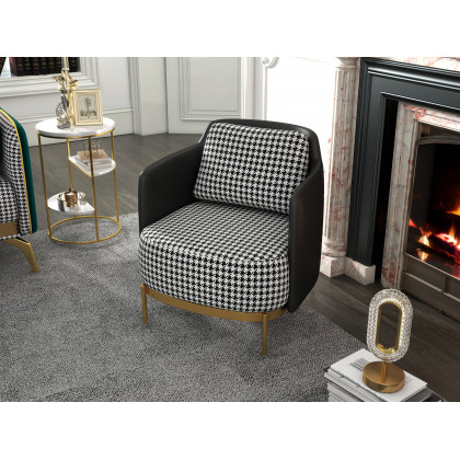 HMR Modern Accent Chair with Linen Upholstery - Black, Style B