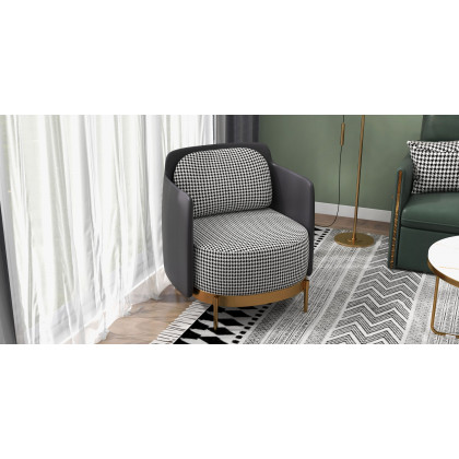 HMR Modern Accent Chair with Linen Upholstery - Black, Style B