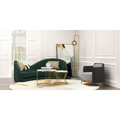 HMR Modern Accent Chair with Linen Upholstery - Black, Style B