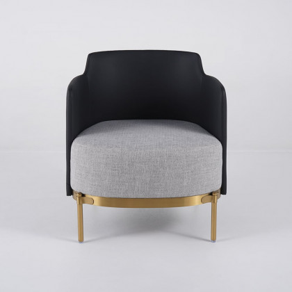 HMR Modern Accent Chair with Linen Upholstery - Black/Gray, Style C