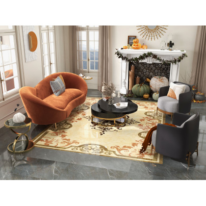HMR Modern Accent Chair with Linen Upholstery - Black/Gray, Style C
