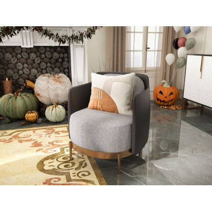 HMR Modern Accent Chair with Linen Upholstery - Black/Gray, Style C