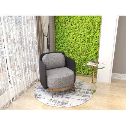 HMR Modern Accent Chair with Linen Upholstery - Black/Gray, Style C