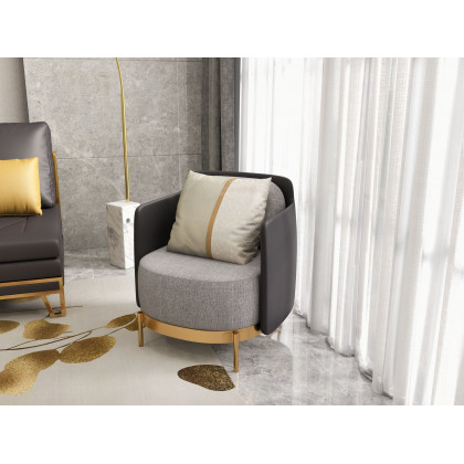 HMR Modern Accent Chair with Linen Upholstery - Black/Gray, Style C