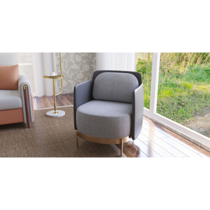 HMR Modern Accent Chair with Linen Upholstery - Black/Gray, Style C