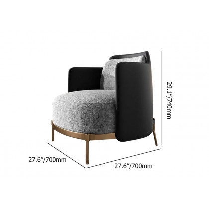 HMR Modern Accent Chair with Linen Upholstery - Black/Gray, Style C