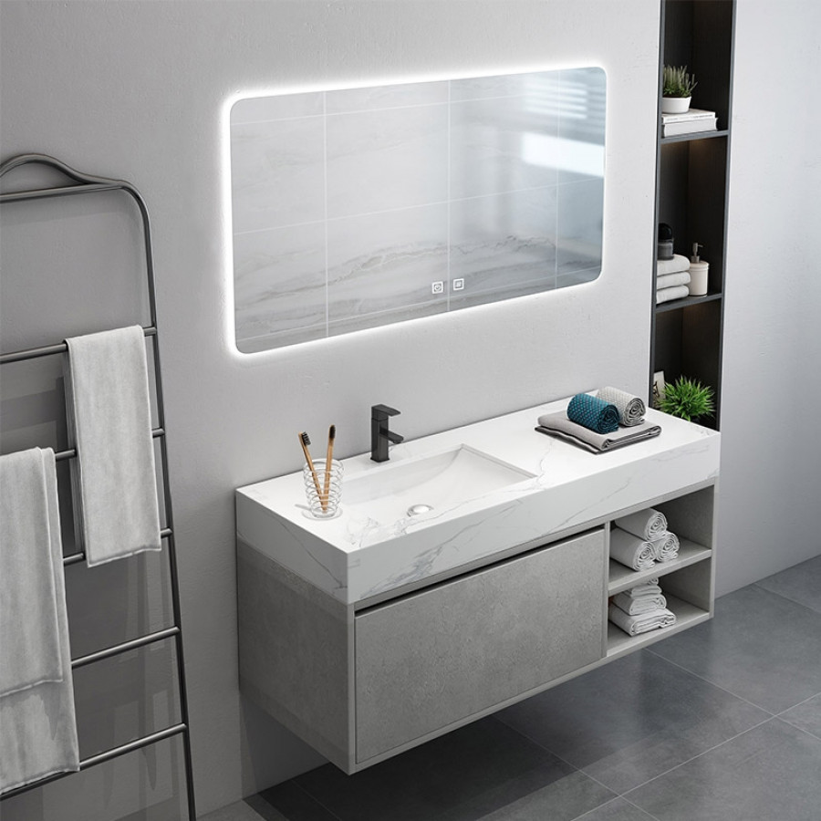 HMR - Floating 47" Bathroom Vanity with Single Sink Wall Mounted Cabinet
