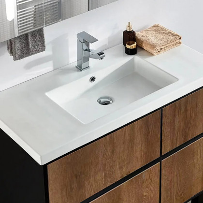 HMR - 36" Free-Standing Bathroom Vanity with Single Sink and Drawers in Rustic