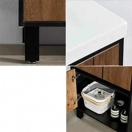 HMR - 36" Free-Standing Bathroom Vanity with Single Sink and Drawers in Rustic