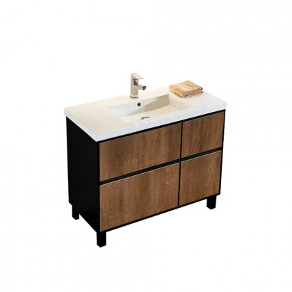 HMR - 36" Free-Standing Bathroom Vanity with Single Sink and Drawers in Rustic
