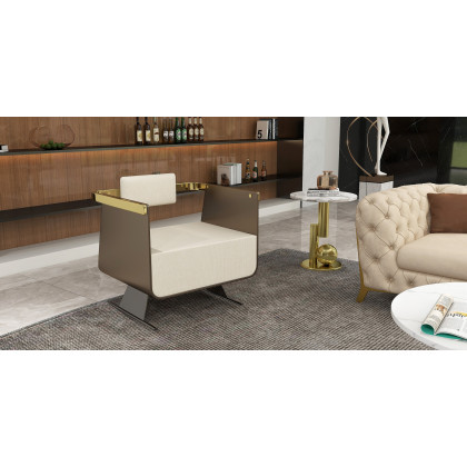 HMR - Chesterfield 3-Seater Sofa Button Tufted Velvet in 91"W, Beige