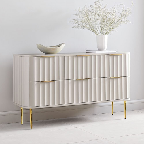 HMR - 6-Drawer Bedroom Dresser in Gold