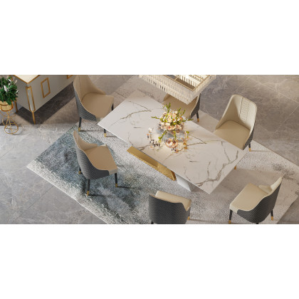 HMR Diamic Series Modern Faux Leather Dining Chairs with Upholstery - Gray, 2-Pieces