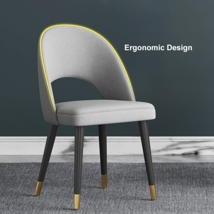 HMR Modern Dining Chairs with Velvet Upholstery (Set of 2) - Deep Gray